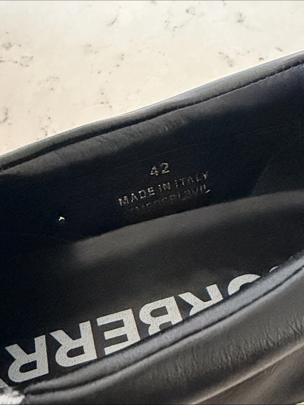 Burberry Black Leather Slip-On Sneakers with Rainbow Stripe